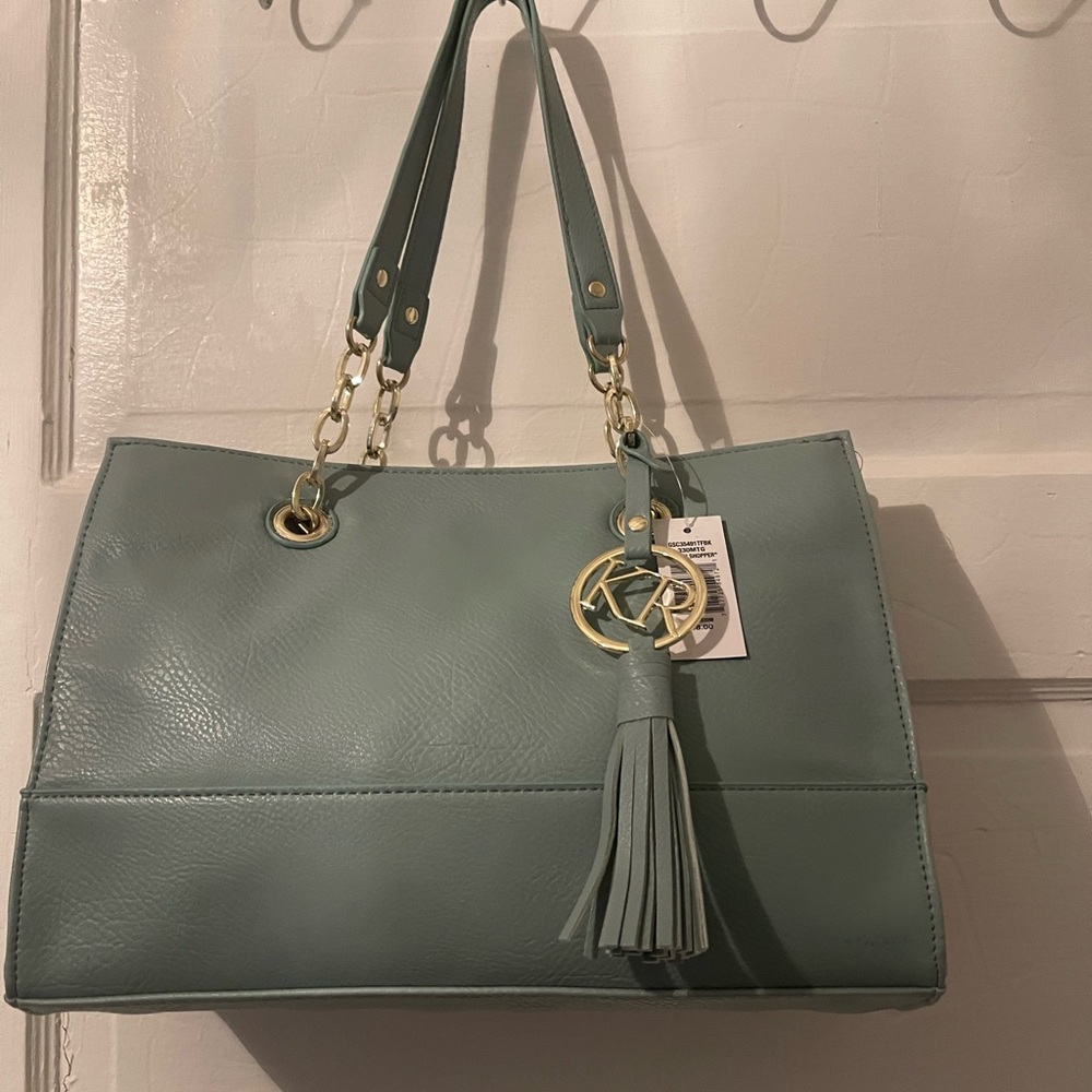 Green Kim Rogers handbag.